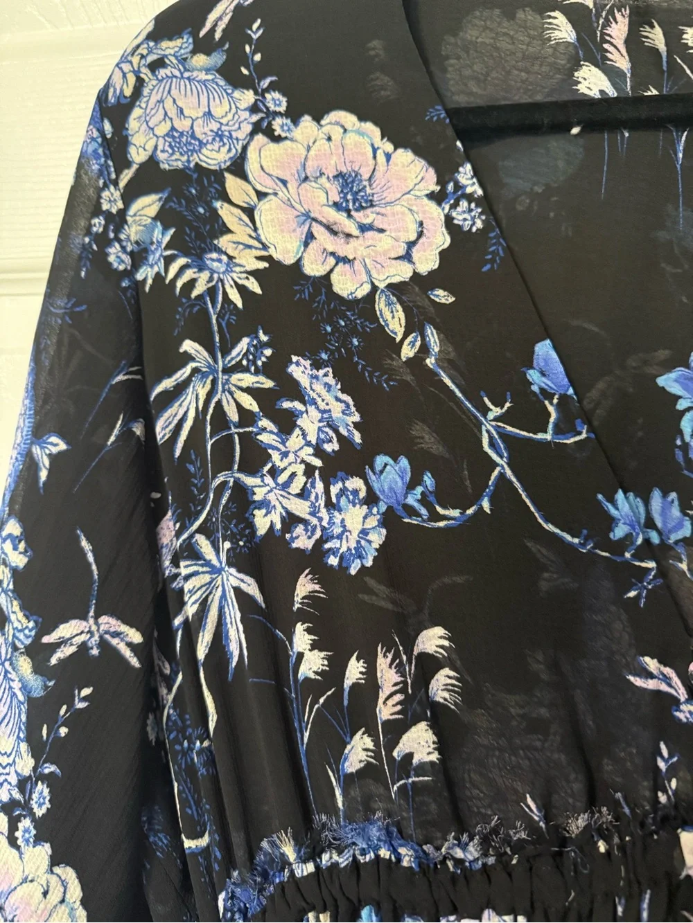 Free People Cherry Blossom Mini Dress in Black Combo- M - Picture 4 of 12